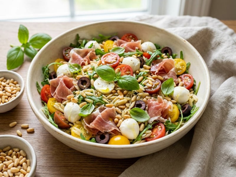 Italian Antipasto Orzo Salad | Refreshing Mediterranean Bowl