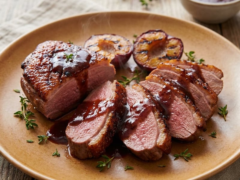 Grilled BBQ duck breast | With smoky plum glaze