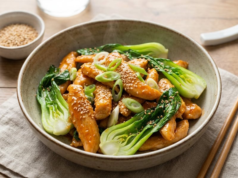 Orange Ginger Chicken Wok with Pak Choi | Quick Asian Dinner