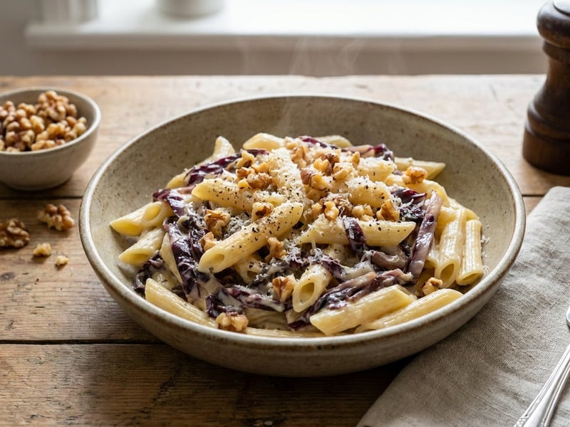 Radicchiós-gorgonzolás penne | Krémes olasz tészta