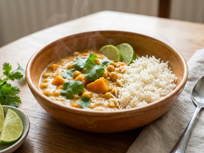 Indian Pumpkin Chickpea Curry | Creamy Autumn One-Pot Dish