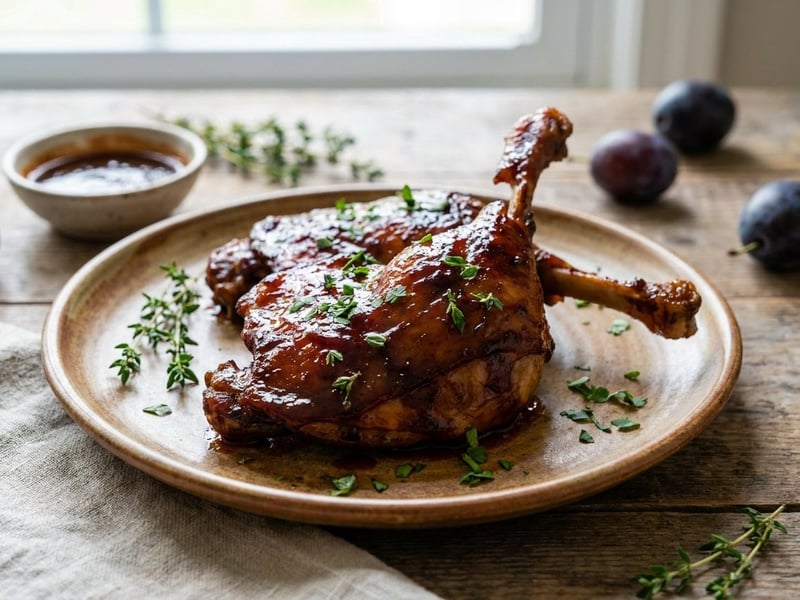 Smoky BBQ duck legs with plum glaze | Juicy grill