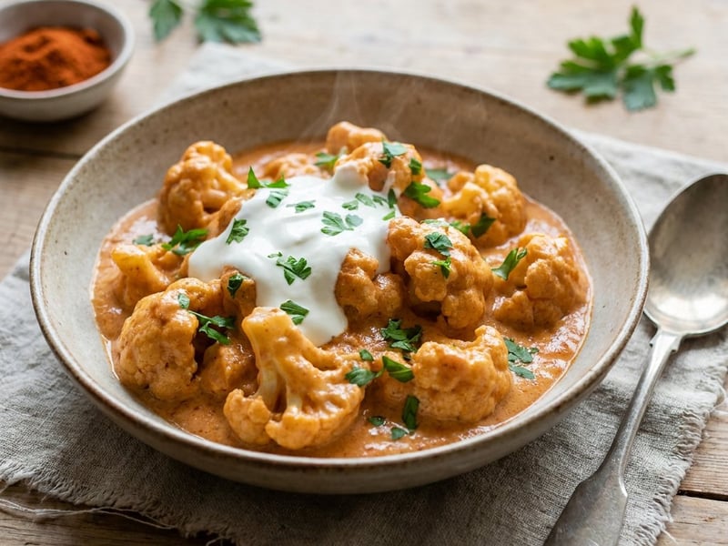 Cauliflower paprikash with sour cream | Creamy autumn vegetable dish
