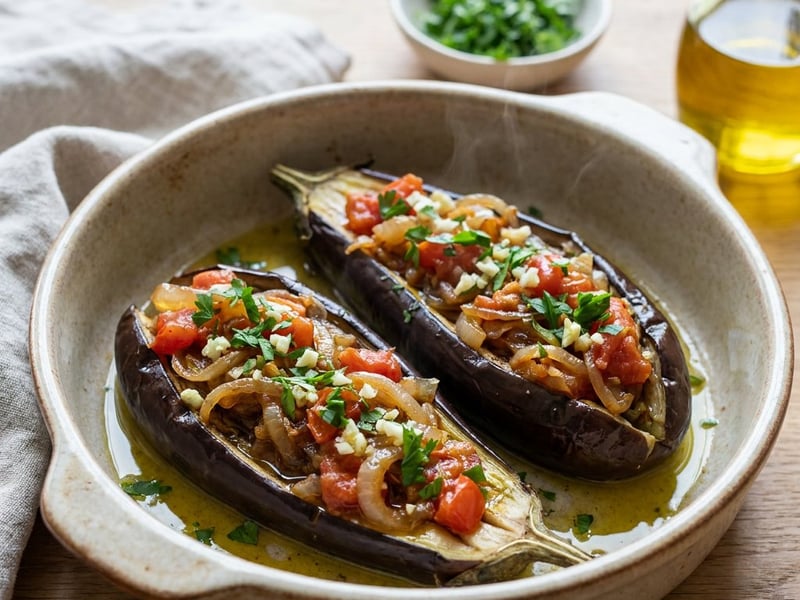 Imam Bayildi | Tender Mediterranean Baked Eggplant