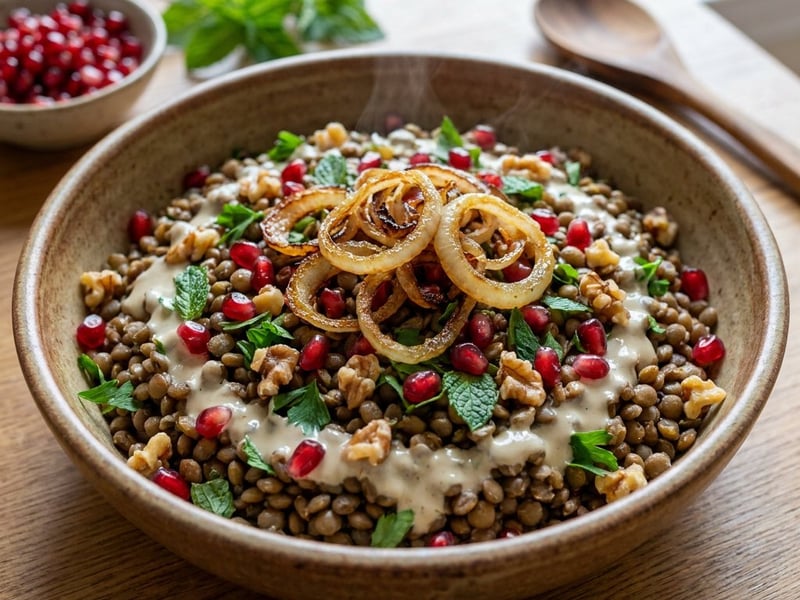 Middle Eastern Spiced Lentil Salad | Hearty Autumn Bowl