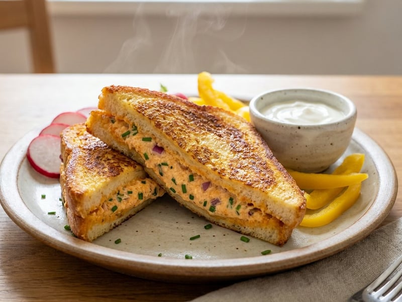 French Toast Stuffed with Körözött | Savory Hungarian Breakfast
