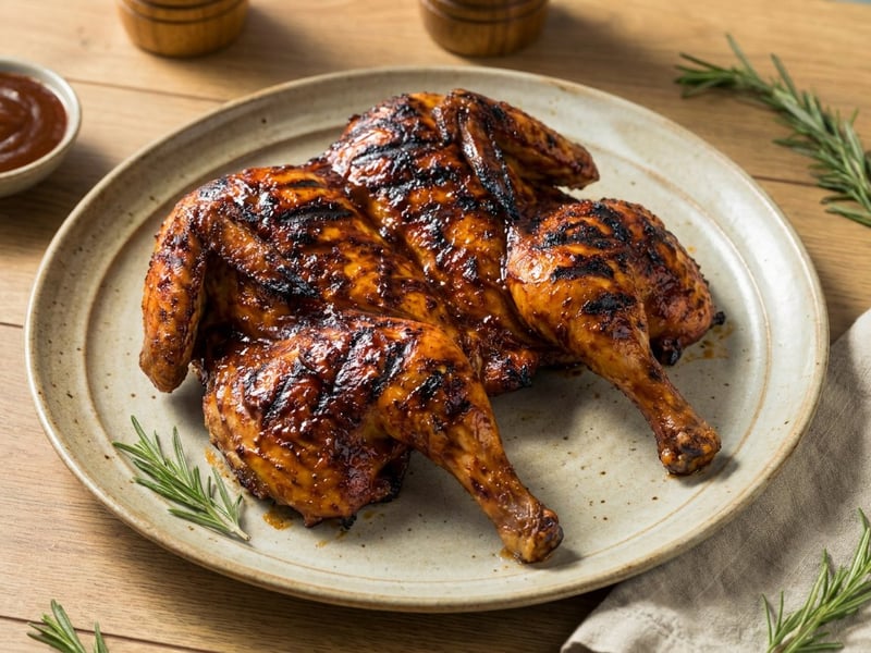 Spatchcock BBQ Grilled Chicken | Juicy Crispy Grill