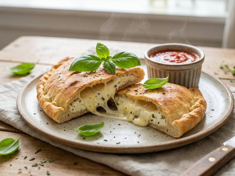 Háromsajtos calzone | Ropogós olasz hajtott pizza