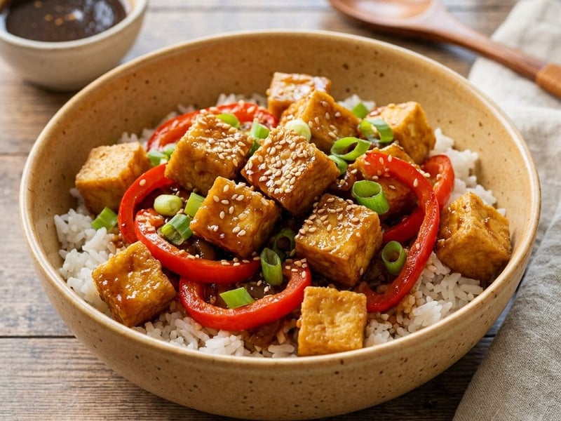 Mongolian Crispy Tofu Wok | Quick 20-Minute Dinner