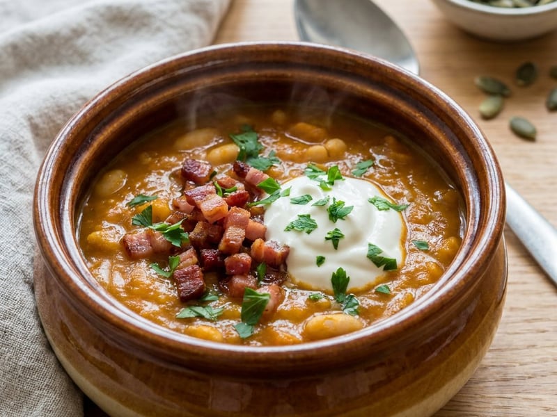 Squash and Bean Ragout with Bacon | Hearty Autumn One-Pot Dish