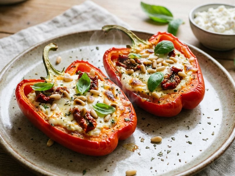 Ricottával töltött sült paprika | Mediterrán vacsora