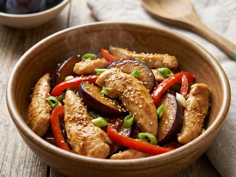 Szilvás-gyömbéres wok csirke | 20 perces őszi vacsora
