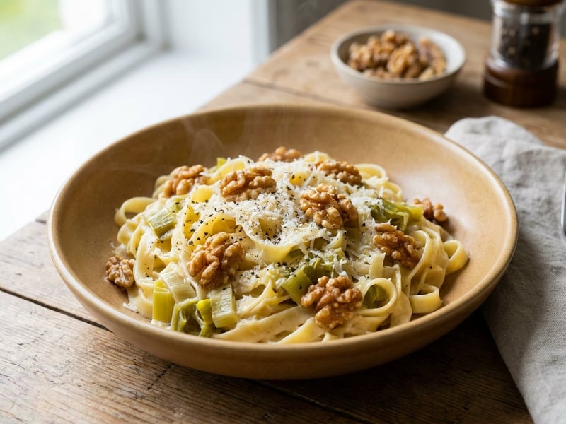 Krémes póréhagymás tagliatelle | 20 perces olasz tészta
