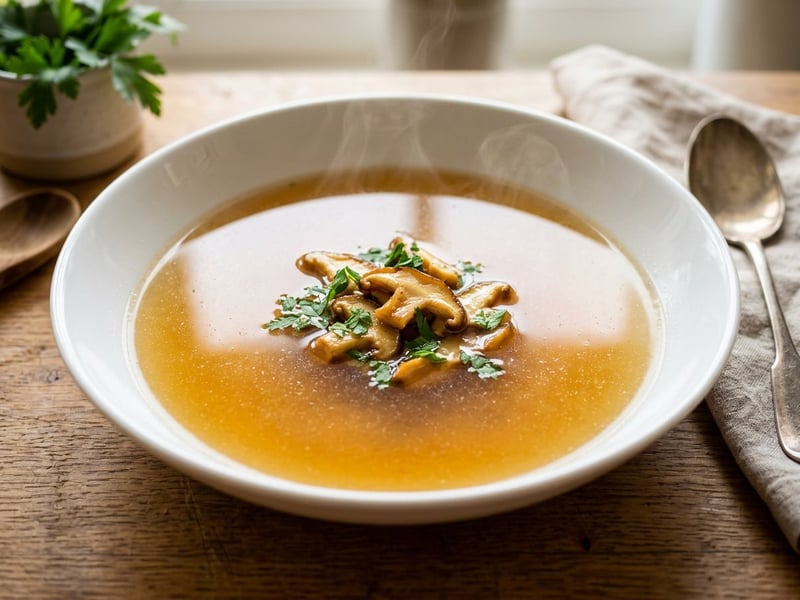 Francia gombaconsommé | Kristálytiszta erdei esszencia
