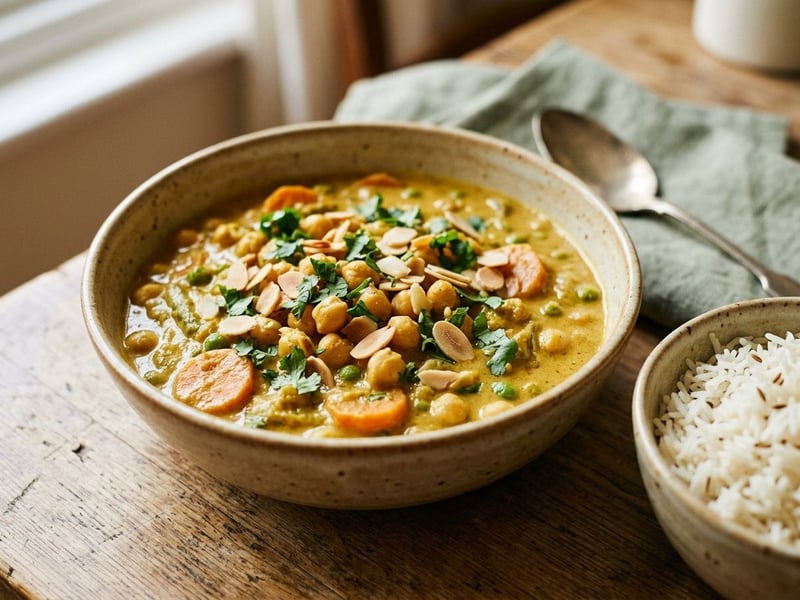 Zöldséges csicseriborsó korma | Krémes indiai ízutazás