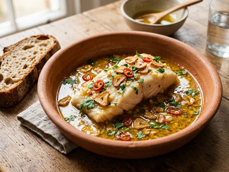 Spanyol tőkehal pil-pil mártással | Bacalao al pil-pil