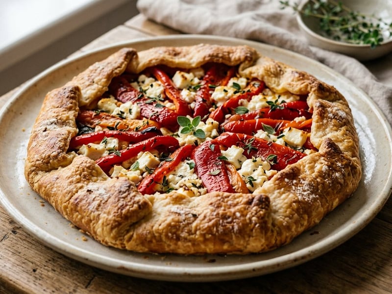 Sült paprikás galette fetával | Rusztikus sós pite