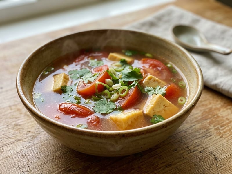 Vietnámi paradicsomos tofu leves | Frissítő ázsiai leves