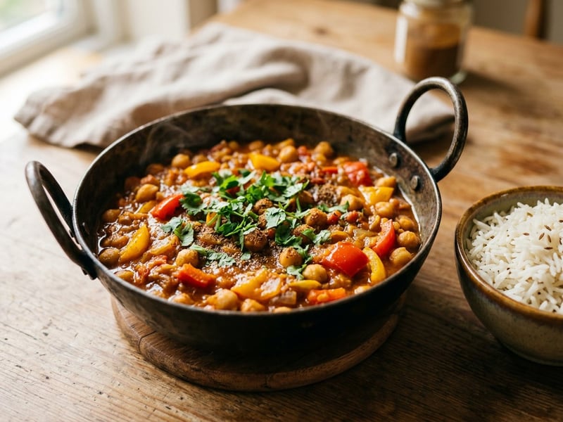 Indiai paprikás csicseriborsó curry | Kadai Chana
