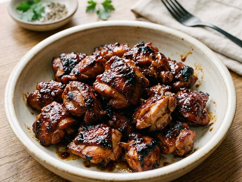 BBQ Chicken Thigh Burnt Ends | Tender Caramelized Bites