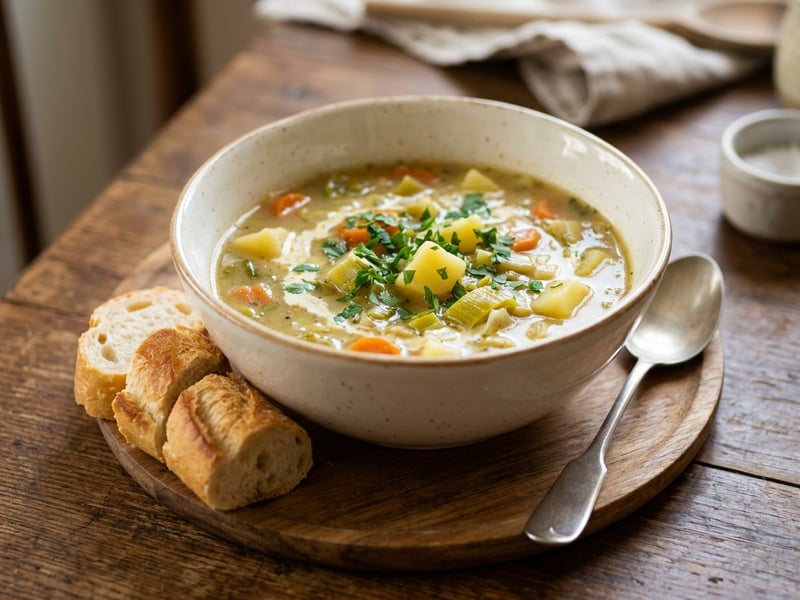 French Leek Peasant Soup (Potage Bonne Femme)