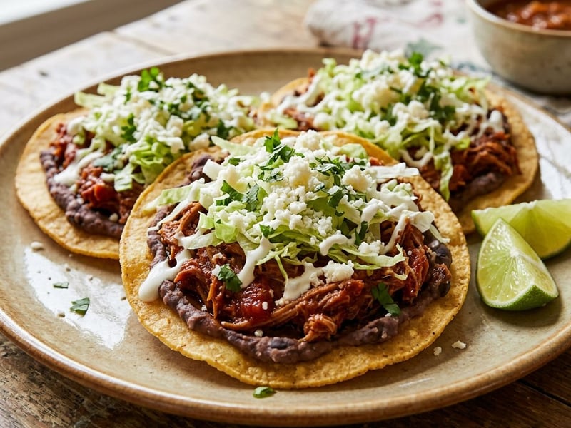 Mexikói marhahúsos tinga tostada | Ropogós street food