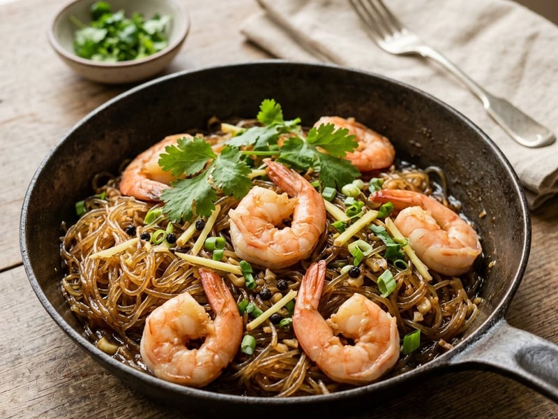 Goong Ob Woonsen | Thai Shrimp Glass Noodles in a Pan