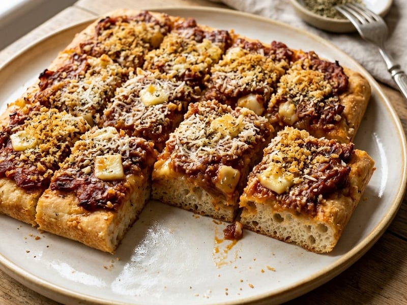 Sfincione Palermitano with Pecorino | Sicilian Cheese Flatbread Pizza