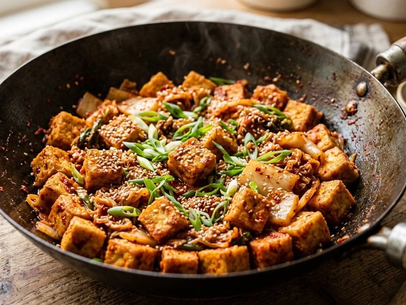 Korean Kimchi Tofu in a Wok | 20-Minute Asian Dinner