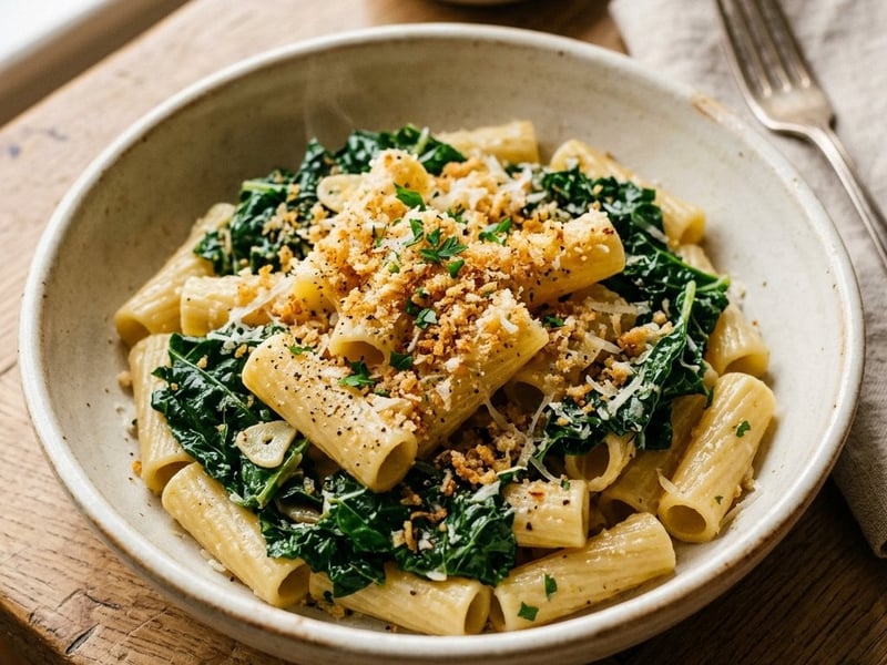 Tuscan Kale Pasta | With Crispy Breadcrumbs