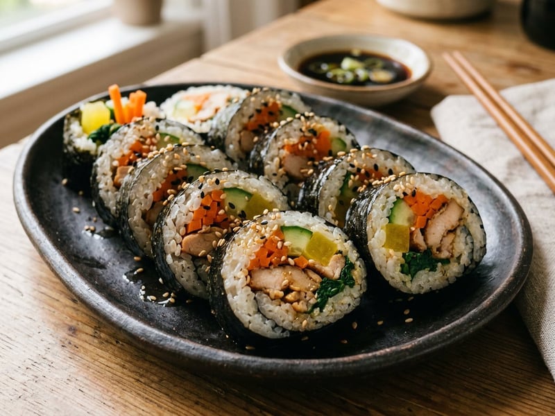 Korean Chicken Kimbap | Crispy Asian Street Food