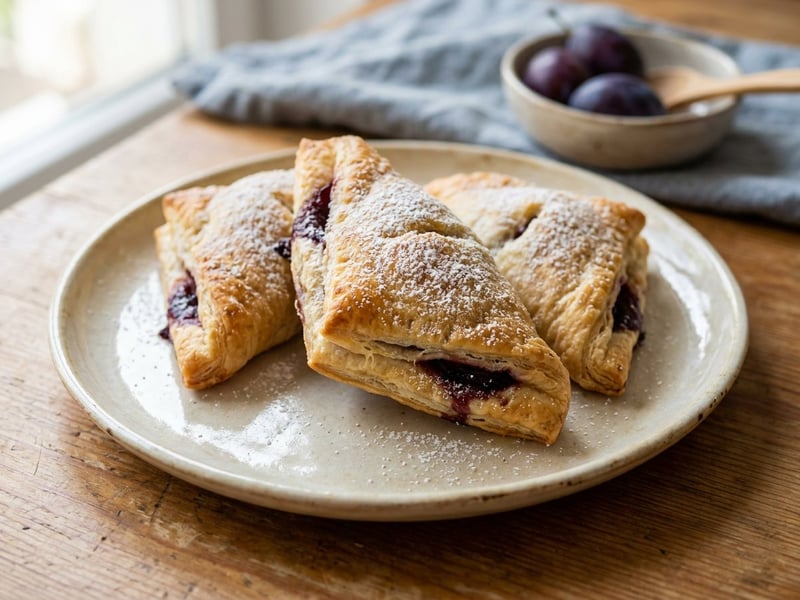 Traditional plum turnovers | Flaky autumn pastry