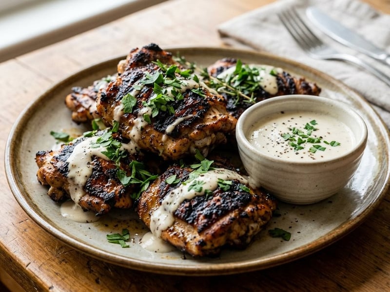 Alabama White BBQ Chicken Thighs | Juicy and Tender