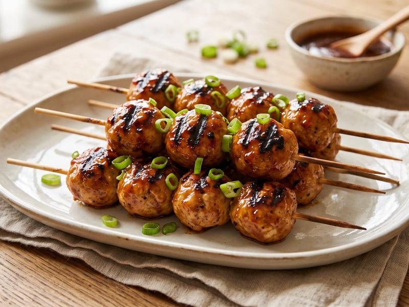 Füstös BBQ csirkefasírt nyárs | Szaftos grill húsgolyók