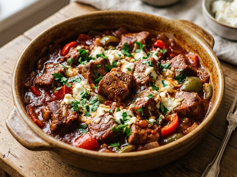 Görög Bekri Meze | Szaftos boros sertésragu fetával