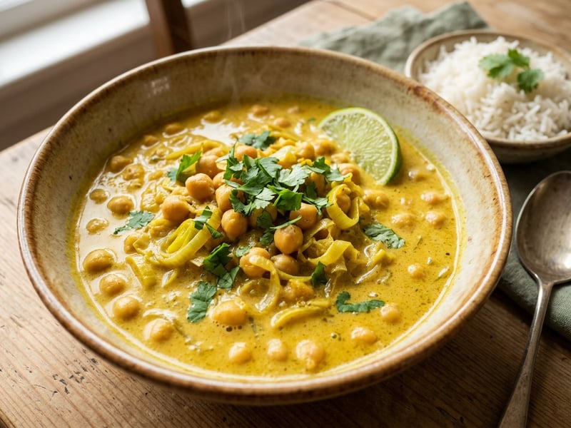 Leek & Chickpea Curry | Creamy Indian One-Pot