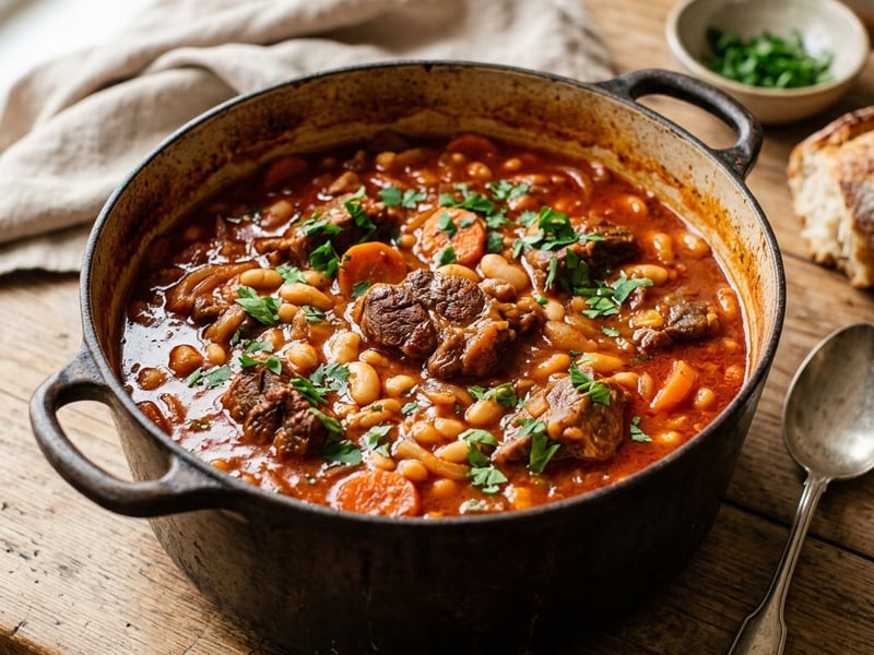 Beef and bean stew with red wine | Hearty Hungarian one-pot meal
