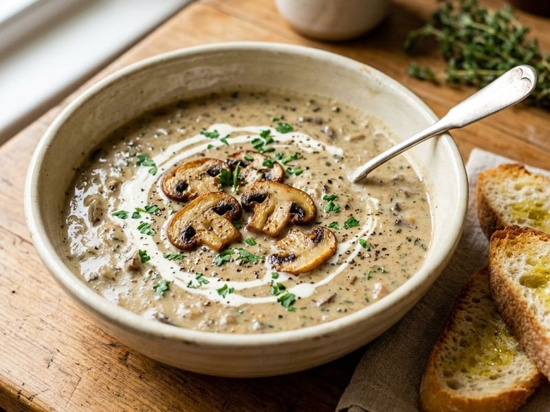 French Dijon Mustard Mushroom Soup