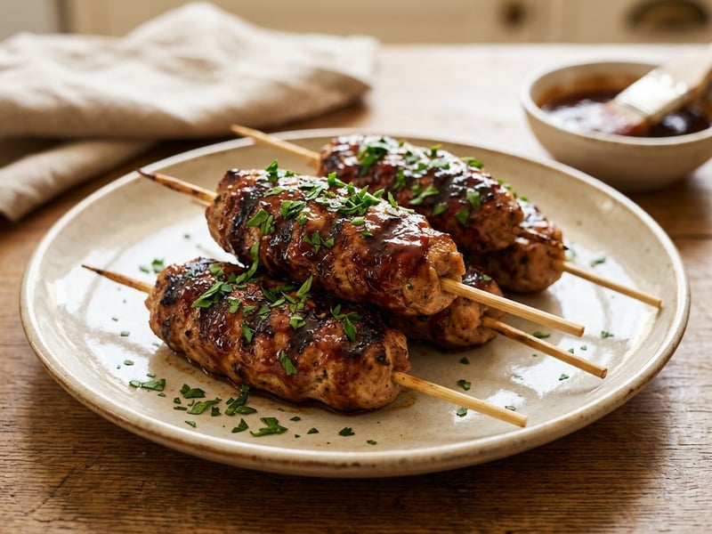 Füstös BBQ pulyka kofta nyárs