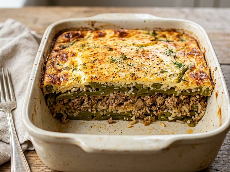 Home-style Layered Green Beans with Minced Pork | Juicy Hungarian Casserole