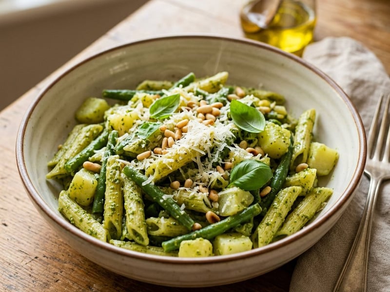 Ligurian Pesto Pasta with Green Beans and Potatoes