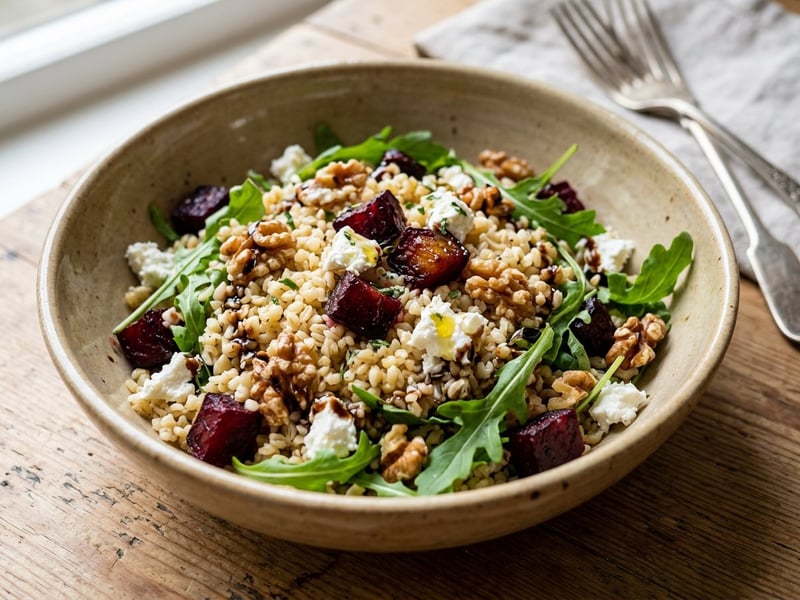 Tuscan Roasted Beetroot Bulgur Salad | Warm Italian Grain Bowl