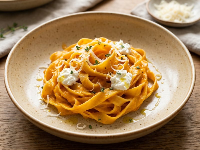 Creamy Carrot Tagliatelle with Ricotta
