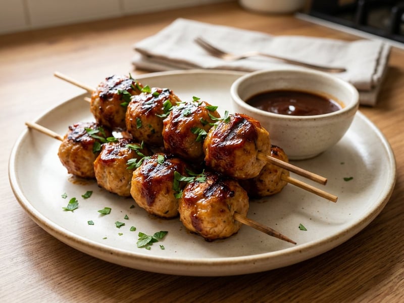 Smoky BBQ Turkey Meatball Skewers | Juicy Caramelised Grill