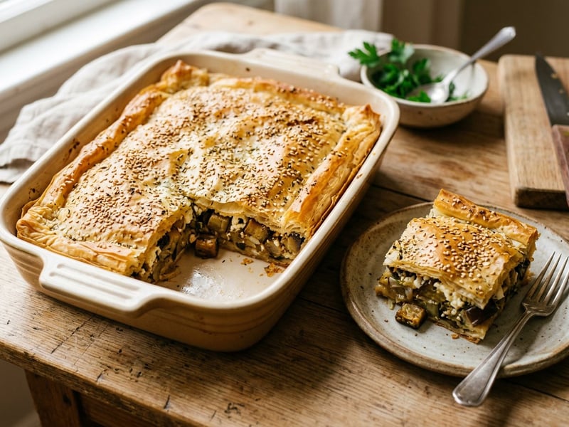 Greek Eggplant Pie | Melitzanopita in Crispy Filo Pastry