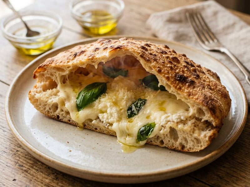 Puccia Salentina with Cheese | Apulian Crispy Cheese Flatbread
