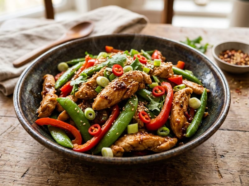 Sichuan Garlic-Chili Chicken Wok | 20-Minute Dinner