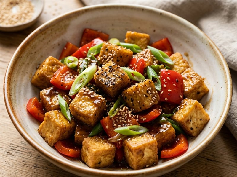 Feketeborsos ropogós tofu wok | 20 perces vacsora