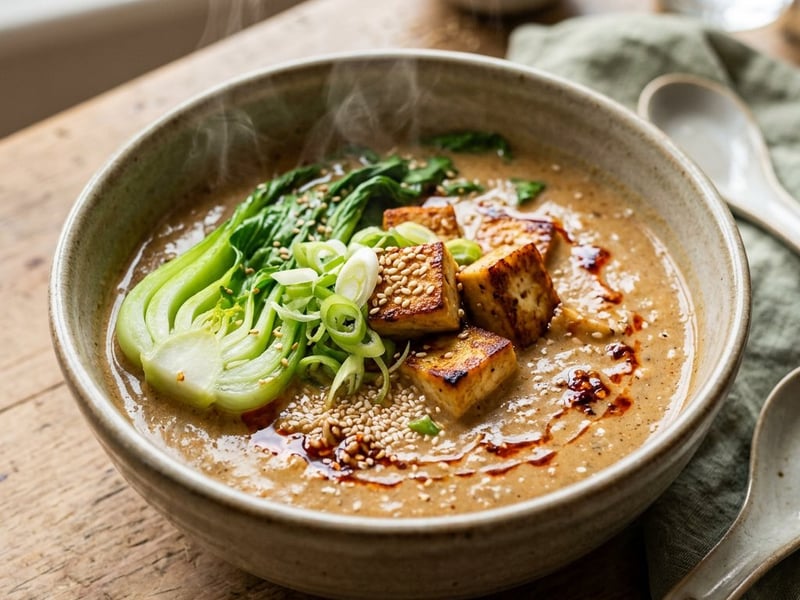 Sesame Tofu Tantan Soup | Rich Asian Indulgence