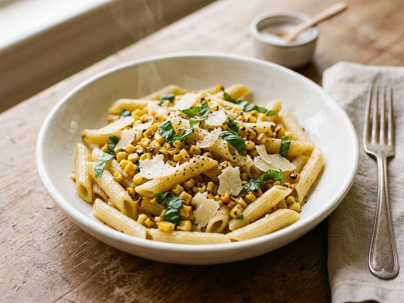 Pirított kukoricás-bazsalikomos penne | 15 perces olasz tészta